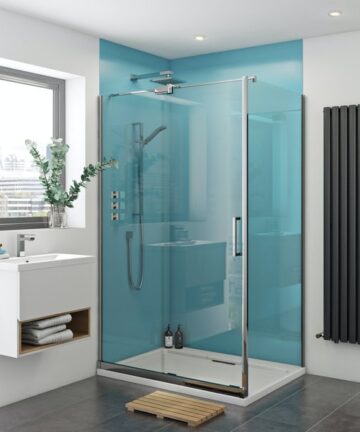 aqua blue Wet Wall Panels 3 Sided kit