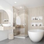 silver travertine 1 Wet Wall Panels 2 Sided Kit