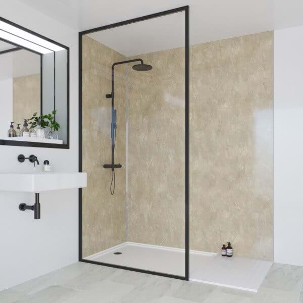 travertine-product-detail travertine Wet Wall Panels 3 Sided Kit
